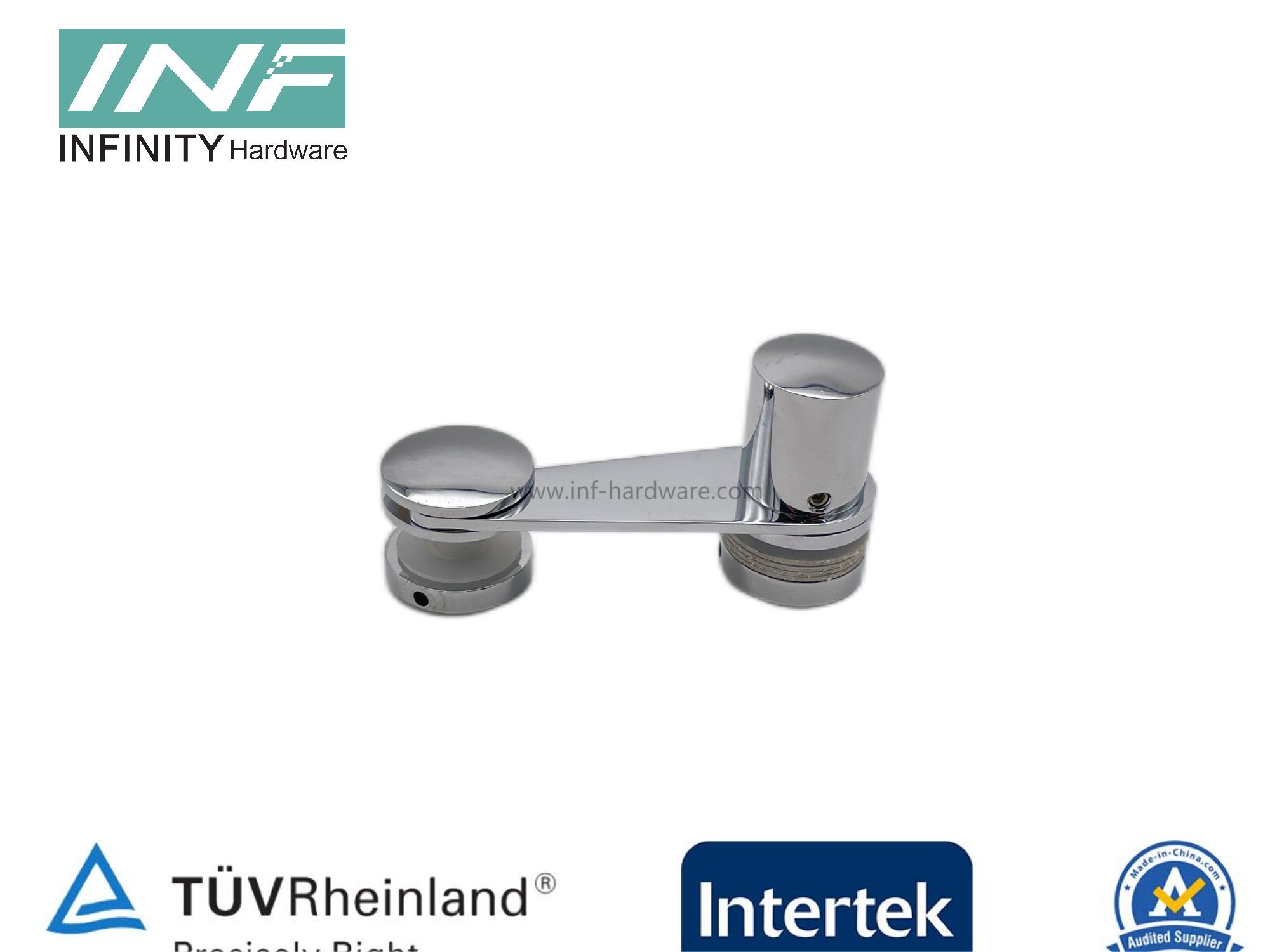 180° Glass to Glass Brass/Stainless Steel Latch Lock with Knob for Shower Room and Glass Door