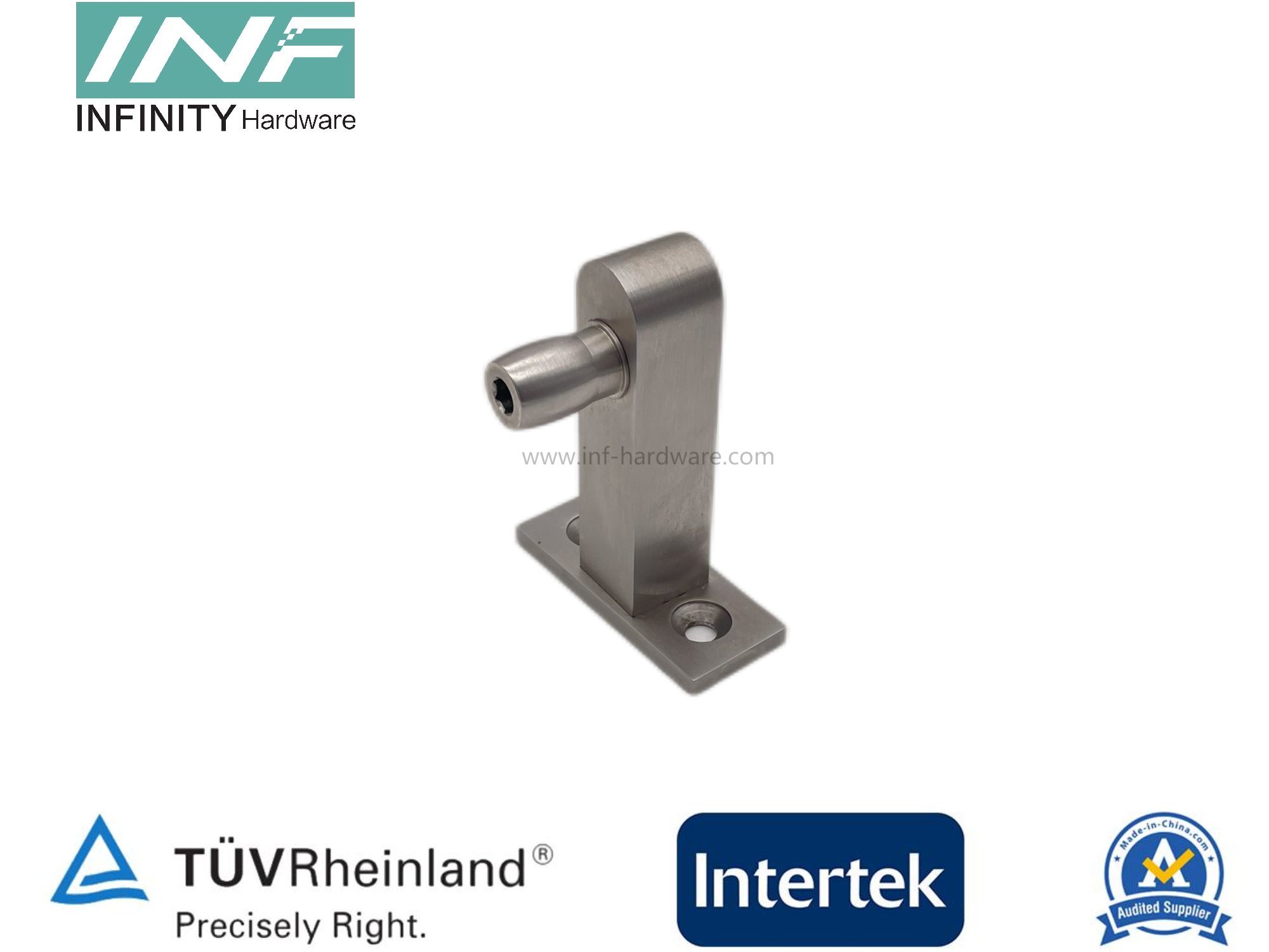Stainless Steel Dia15mm Top Pivot Pin with Wall Mounted Plate for Sliding Folding Glass Door System