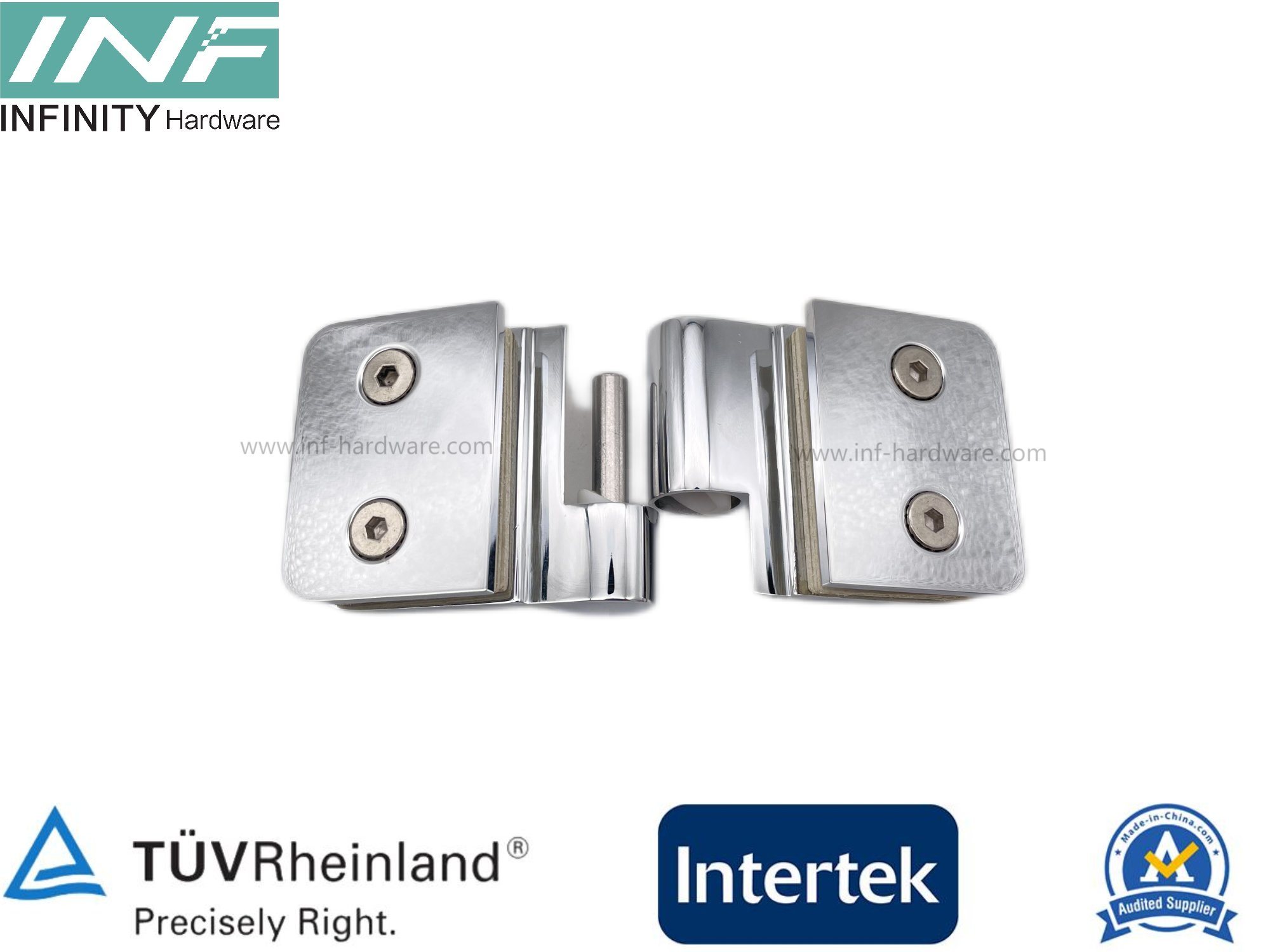 Glass To Glass Pivot Glass Door Shower Hinge 180° Open/Close And Selfclosing Function