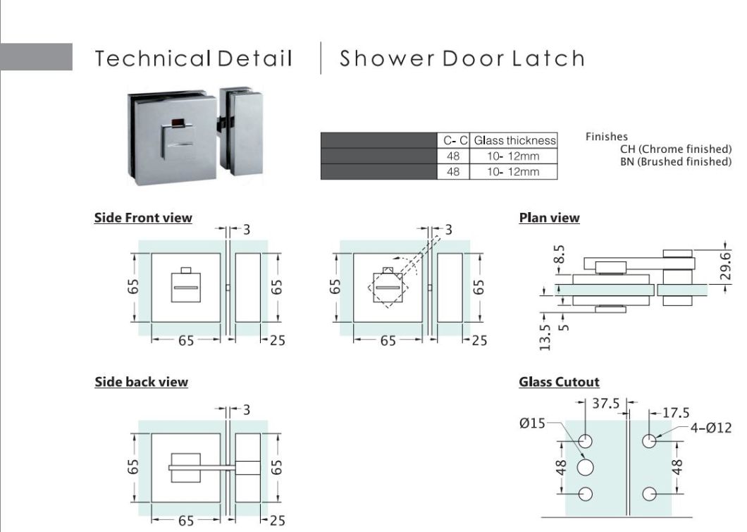 glass door lock